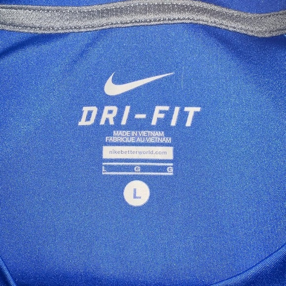 Nike Men’s Dri-FIT Short Sleeve Fitness Top, Royal Blue/Gray | L - Picture 2 of 10